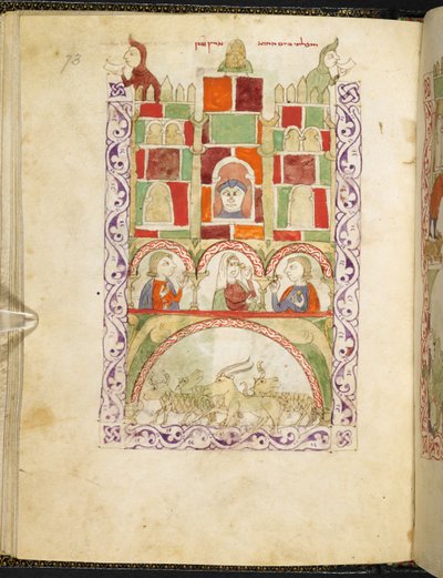 Goshen, från Hispano-Moresque Haggadah, MS Or 2737, f.73r av Spanish School