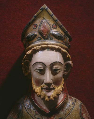 St Peters huvud, sent 1200-tal - början av 1300-talet (målat och förgyllt trä) av Spanish School