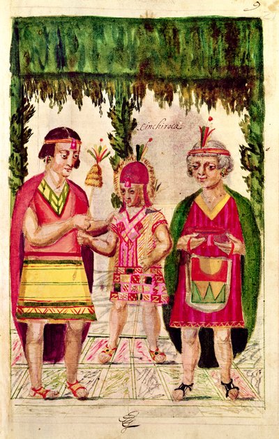 Illustration av Cincheroca, från "Historia y Genealogia Real de los Reyes Incas del Peru, de sus hechos, costumbres, trajes y manera de Gobierno", känd som Codice Murua. av Spanish School
