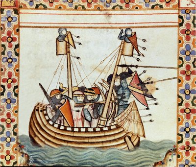 Les croises på väg till att belägra en fästning i Sarrazine Detalj av en sida hämtad från ett manuskript av Sankta Marias sång (Cantigas de Santa Maria), dekorerar miniatyrer tillägnade Sankta Maria och hennes mirakel, en samling sånger som återupptas unde av Spanish School