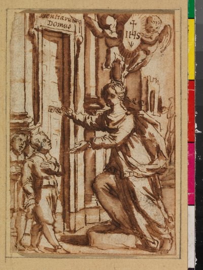 Läskunnighet som låser upp dörren till lärande, tidigare "Visdom öppnar kunskapens dörr", 1575-1600 av Spanish School