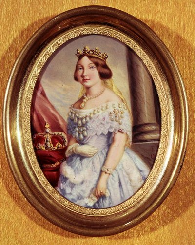 Miniatyrporträtt av drottning Isabella II (1830-1904) av Spanish School