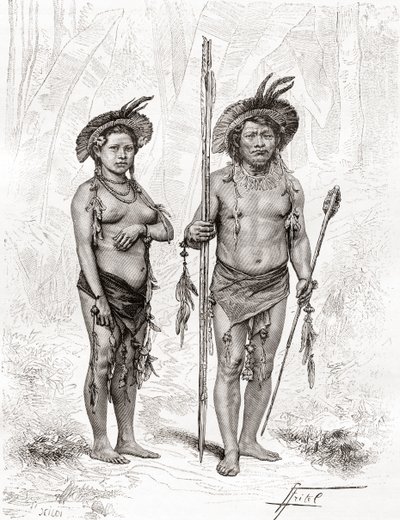 Indianer från Rio Branco, Sydamerika av Spanish School