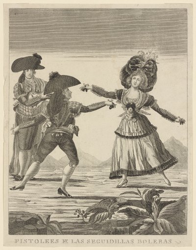 Pistolees and las sequidillas boleras, c.1790-99 av Spanish School