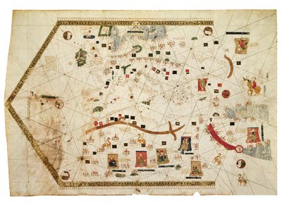 Portolan-diagram över Gabriel de Vallseca av Spanish School
