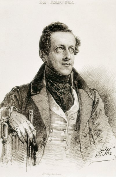 Porträtt av Angel de Saavedra och Ramirez Baquedano, hertig av Rivas av Spanish School