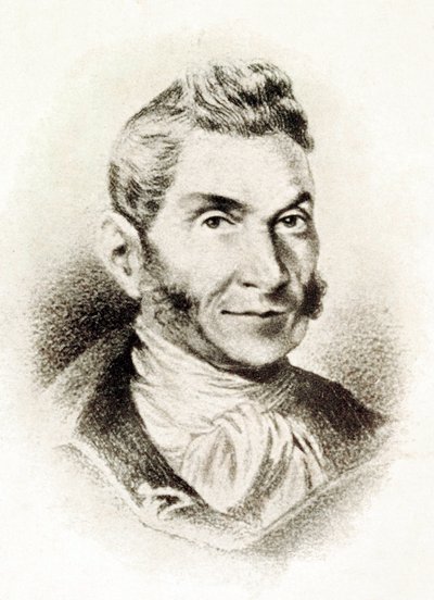 "Porträtt av Bartolome Jose Gallardo Blanco (1776-1852), spansk intellektuell" 1800-talet (litografi) av Spanish School