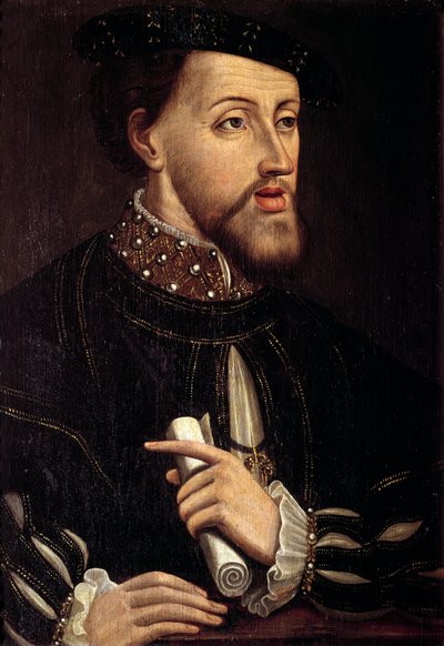 Porträtt av Karl V (1500-1558) kejsare av Tyskland Målning av den spanska skolan. 1500-talet av Spanish School