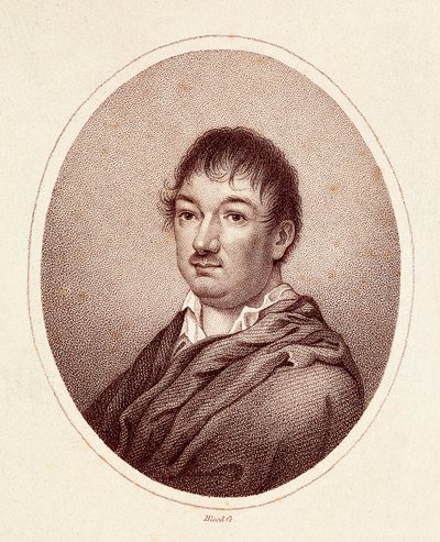 Porträtt av Leandro Fernandez de Moratin (1760-1828), spansk författare. Gravyr 1800-talet. Nationalbiblioteket i Madrid. av Spanish School