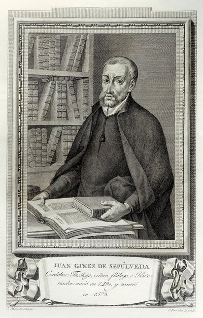 Porträtt av den spanske humanisten och religiösen Juan Gines de Sepulveda (1490-1573) av Spanish School