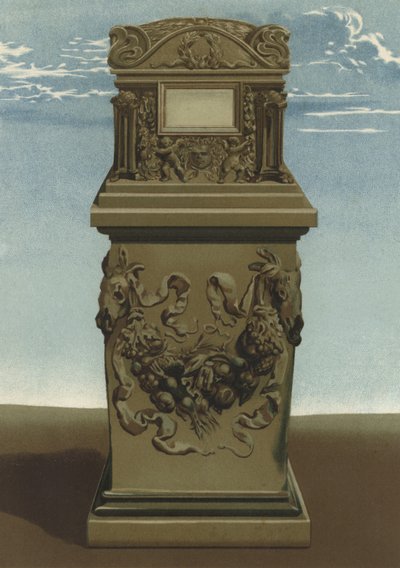 Romersk begravningsurna (chromolitho) av Spanish School