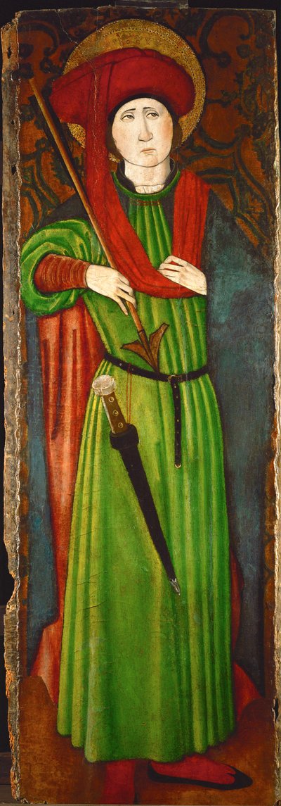 Sankt Sebastian (olja på trä) av Spanish School