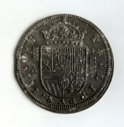 Silverkrona av fyra realer från Filip III av Spanien och Portugal (1578-1621) (silver) av Spanish School