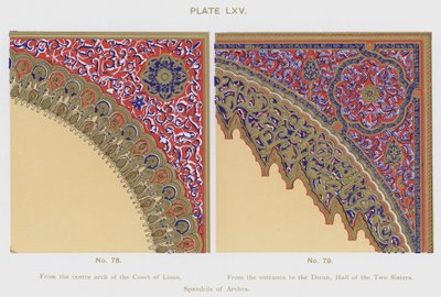 Spandrils of Arches (färg litho) av Spanish School