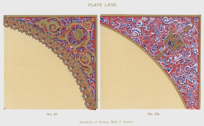 Spandrils of Arches, Hall of Justice (färg litho) av Spanish School