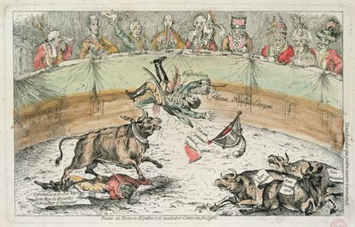 Spansk tjur, karikatyr av Joseph Bonaparte, kung av Spanien, 1809 av Spanish School