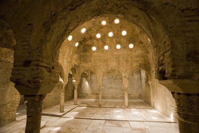 Ångrum i de arabiska baden, Granada av Spanish School