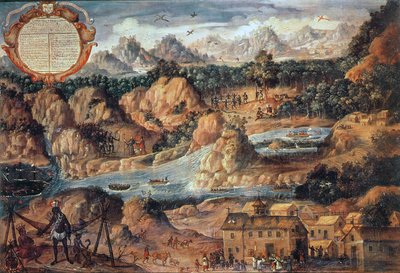 Erövringen av Guatemala 1524 (olja på panel) av Spanish School