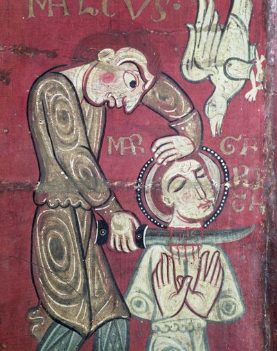 Martyrskapet av St. Margareta av Antiochia, detalj från altarets frontal från klostret Santa Margarida de Vilaseca (tempera på ekpanel) av Spanish School