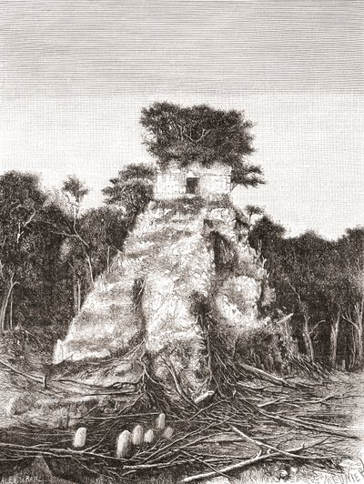 Tikal, Guatemala, Centralamerika: Jaguarens tempel av Spanish School