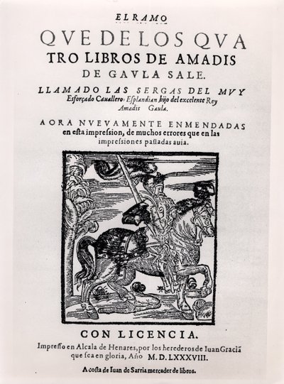 Titelsidan för Amadis de Gaula, 1588 av Spanish School