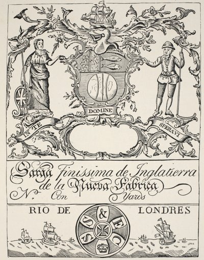 Handelsmärke från South Sea Company av Spanish School