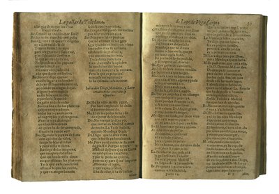 VEGA CARPIO, Felix Lope de (1562-1635). La gallarda toledana", komedi av Lope de Vega som ingår i sammanställningen "Parte catorze de las comedias de Lope de Vega", utgiven i Madrid av änkan efter Fernando Correa Montenegro (1621). Fotografi. SPANIEN. C av Spanish School