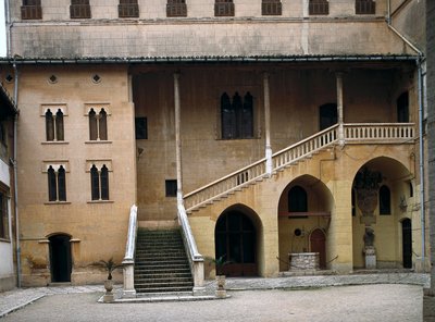 Utsikt över hertigpalatset Francois Borgia, hertig av Gandia (1510-1572). Gandia, Spanien (foto) av Spanish School