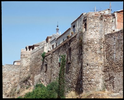Utsikt över väggarna, Toledo Spanien (Utsikt över väggarna, Toledo) av Spanish School