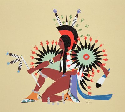 Asah Dancing (pochoirtryck) av Spencer Asah