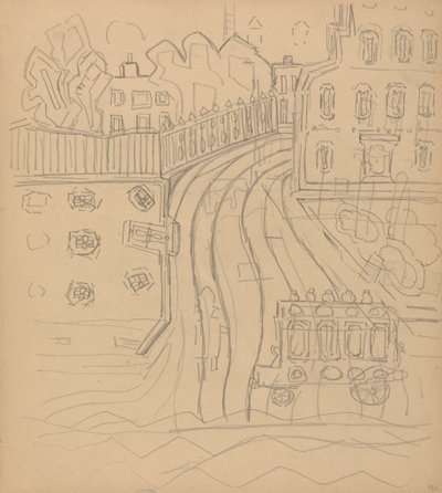 Cave of the Golden Calf: City Street med omnibus av Spencer Frederick Gore