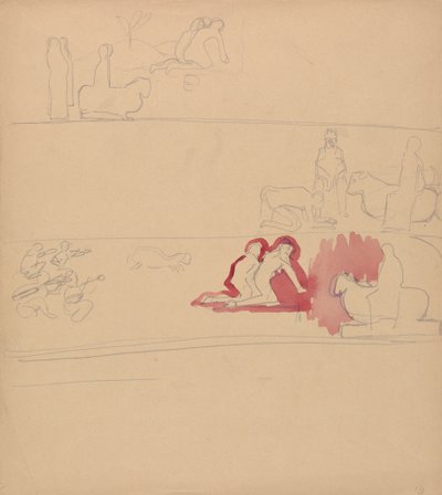 Gyllene kalvens grotta: tillbedjare och kalv av Spencer Frederick Gore