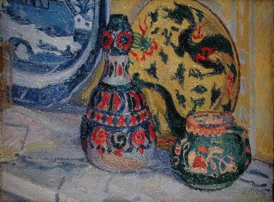 Stilleben med orientaliska figurer av Spencer Frederick Gore