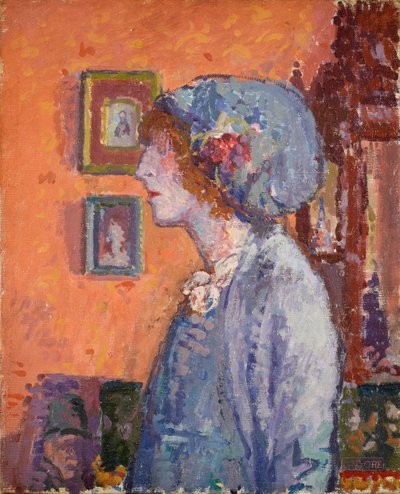 Porträtt av konstnärens fru, Mollie Kerr, 1911. av Spencer Gore
