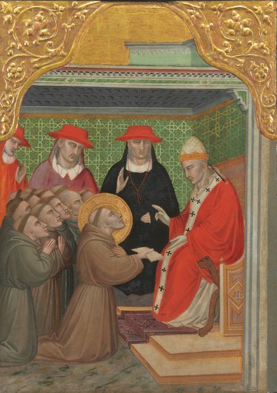 Den helige Franciskus inför påven (godkännandet av den franciskanska regeln) av Spinello Aretino