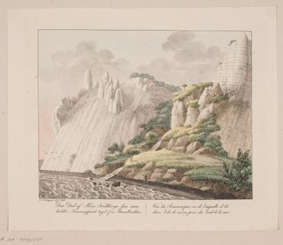 Den del av Møns kalkberg, som kallas Sommerspiret, tagen från stranden av Søren L. Lange