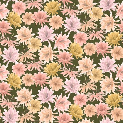 Mojave Desert Blooms-mönster, 2021 (grafitpenna  digital) av Stacy Hsu