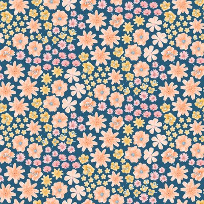 Mönster av vilda blommor i Mojaveöknen, 2021 (grafitpenna  digital) av Stacy Hsu