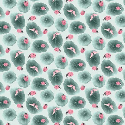 Nasturtium koordinatmönster färgskala 1, 2020 (grafitpenna  digital) av Stacy Hsu