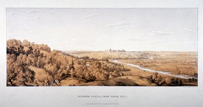 Utsikt över Windsor Castle från Egham Hill, Berkshire, 1851 av Standidge and Co