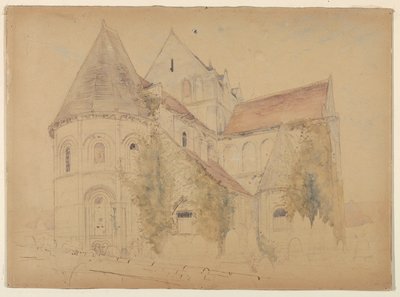 Skiss av kyrkan St. Nicholas, Caen, Frankrike av Stanford White
