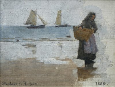 Fiskare på en strand av Stanhope Alexander Forbes