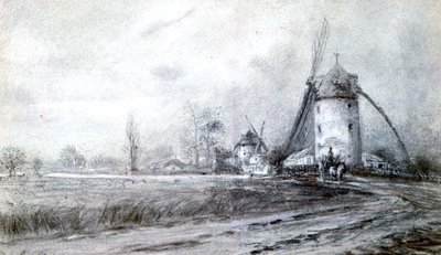 Landskap med väderkvarn, c1855-1892 av Stanislas Lepine