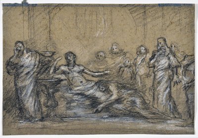 Forntida scenstudie (teckning) av Stanislas Torrents y de Amat