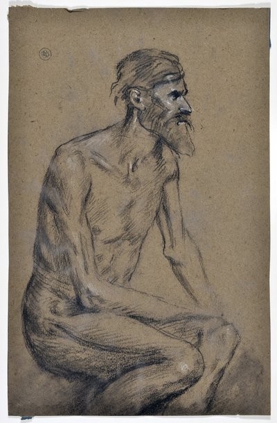 Studie av sittande man (teckning) av Stanislas Torrents y de Amat