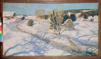 Blå snö. Målning av Stanislav Yulianovich Zhukovsky (Zhukovsky) (1873-1944), olja på duk av Stanislav Joulianovitch Joukovski