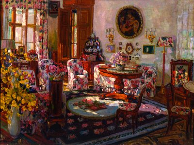 Interiör i herrgården Brasovo, 1912. av Stanislav Julianovic Zukovskij