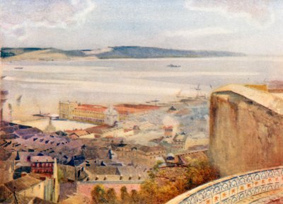 Lissabon från S:t Georges slott (färglitografi) av Stanley Inchbold