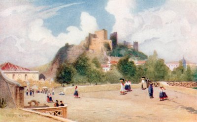 Slottskullen, Leiria (färglitografi) av Stanley Inchbold
