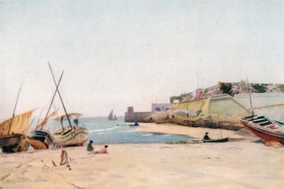 The Fort, Cascaes (färglitografi) av Stanley Inchbold
